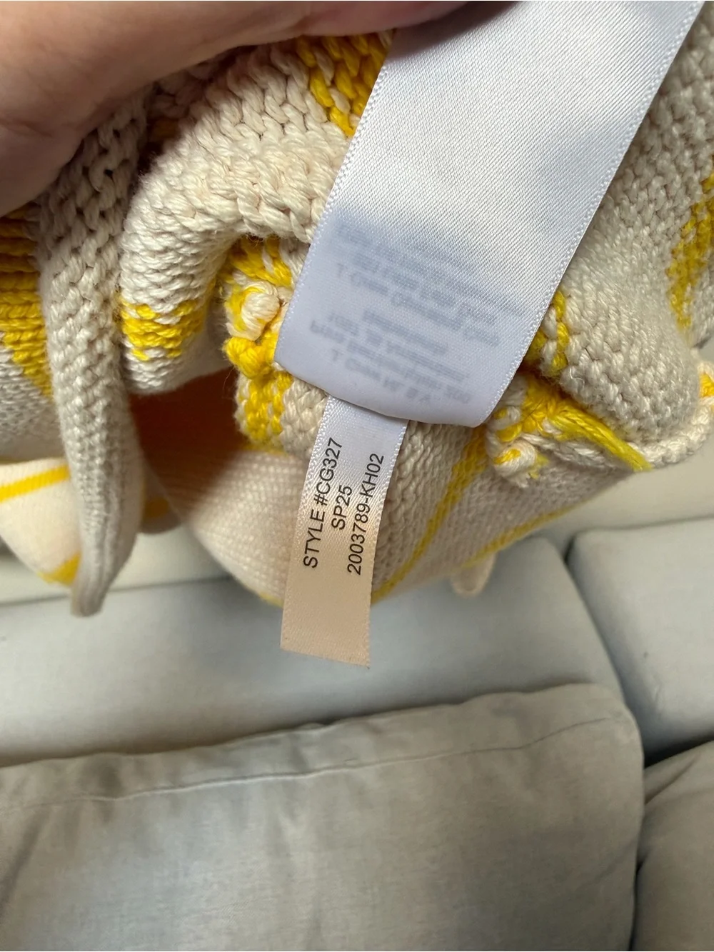 J. Crew Rollneck Sweater Cream with Yellow Stripes